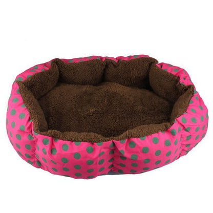 Soft Fleece Round Pet Bed - Cosy Nest for Small Dogs & Cats