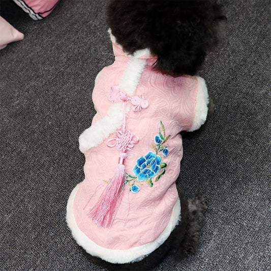Autumn And Winter Teddy Corgi Fighting Tang Suit Cat Hanfu
