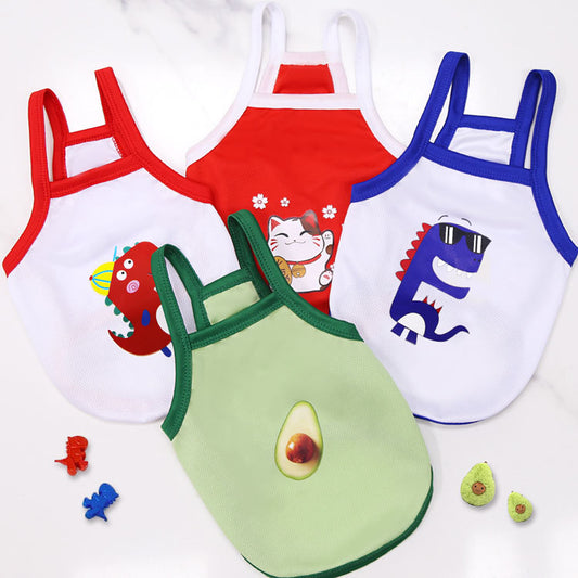 Pet Avocado Camisole Mesh Breathable Clothes