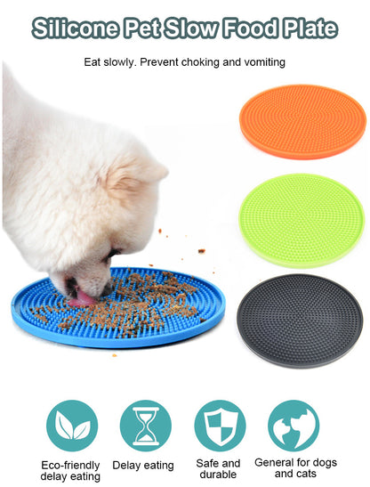 Silicone Pet Bowl Dog Licking Mat Slow Food Anti-Choke Bowl Anti-push Anti-overturning Silicone Dog Bowl