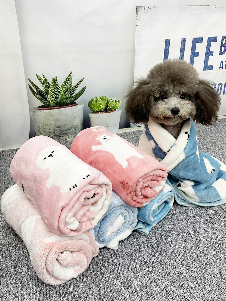 Pet Quilt Warm Blanket Coral Fleece Antifreeze Autumn And Winter Pets