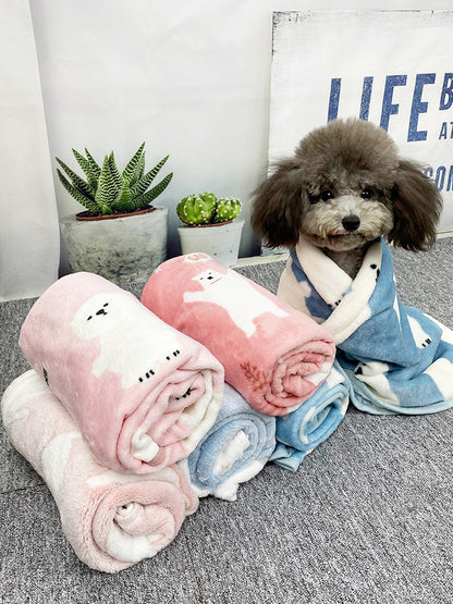 Pet Quilt Warm Blanket Coral Fleece Antifreeze Autumn And Winter Pets