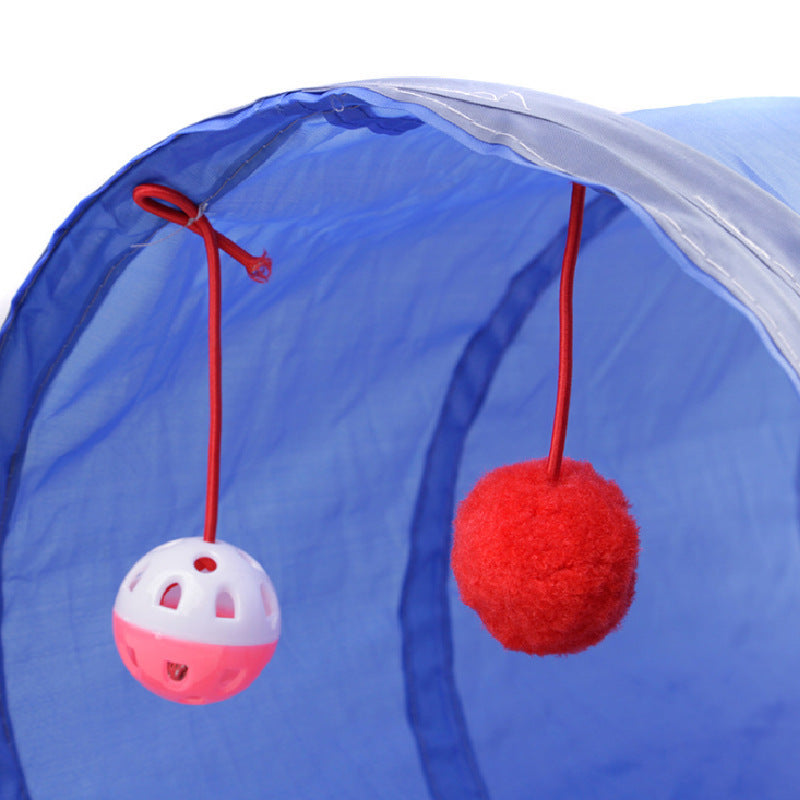 Pet Puzzle Cat Toy Collapsible Cat Tunnel Ringing Paper Cat Passage