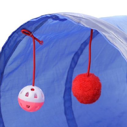 Pet Puzzle Cat Toy Collapsible Cat Tunnel Ringing Paper Cat Passage
