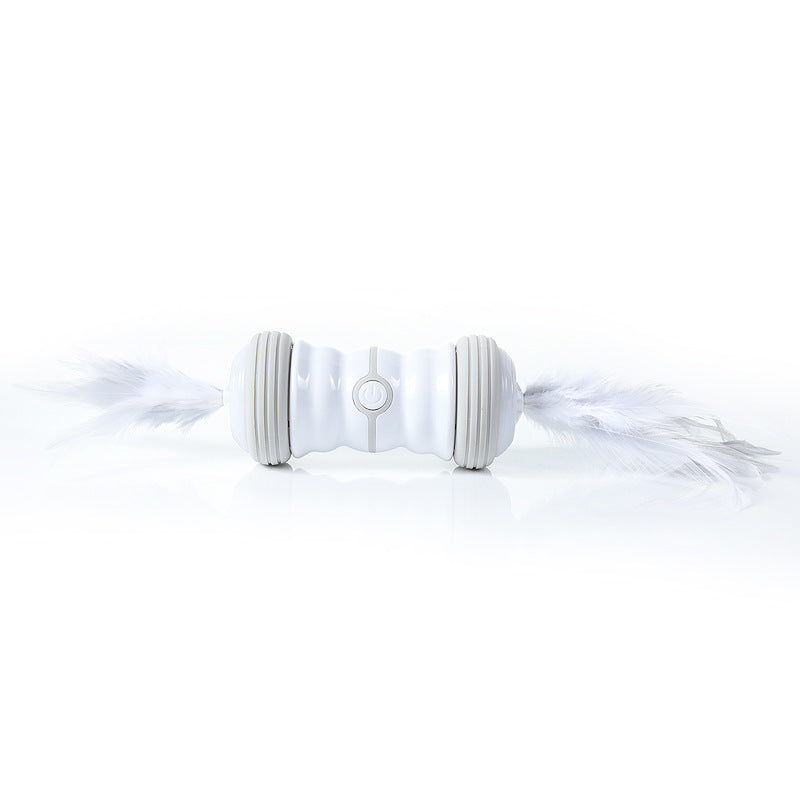 New Electric Cat Toy Led Flashing Pet Toy Usb Charging Rolling Ball Feather Funny Cat Stick
