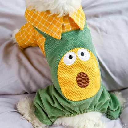Spring And Summer New Cat Cat Costume Avocado Four-legged Overalls