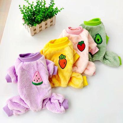 Pet Dog Clothes Fruit Fleece