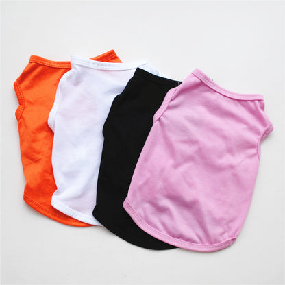 Pet Supplies Solid Color Dog Vest T Thin White Edition