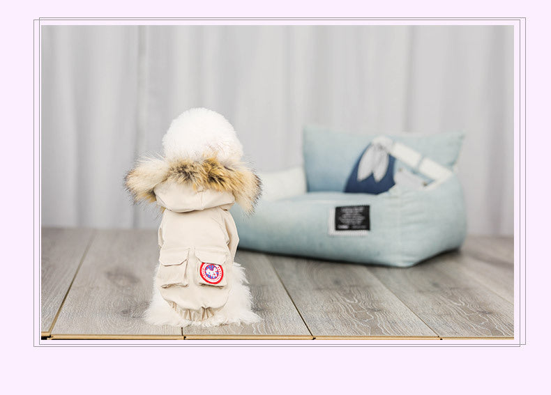 Pet dog clothes wool hat clothes cotton clothes