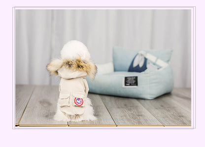 Pet dog clothes wool hat clothes cotton clothes