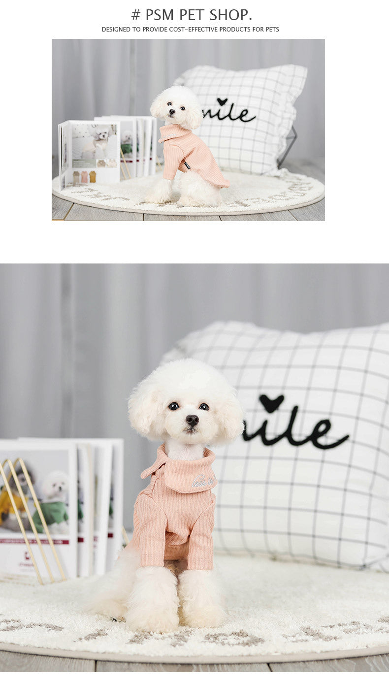 Dog clothes autumn and winter cotton bottoming shirt to keep warm Teddy clothes small dog Bomei cat pet