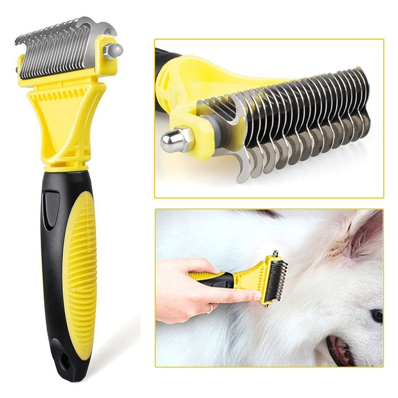 Stainless steel double-sided  knot comb