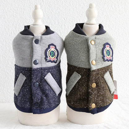 Baseball coat pet two-legged clothes