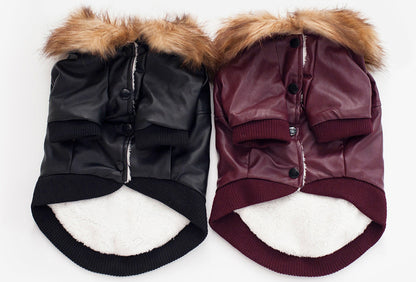 Style Warm Pet Fur Collar Coat