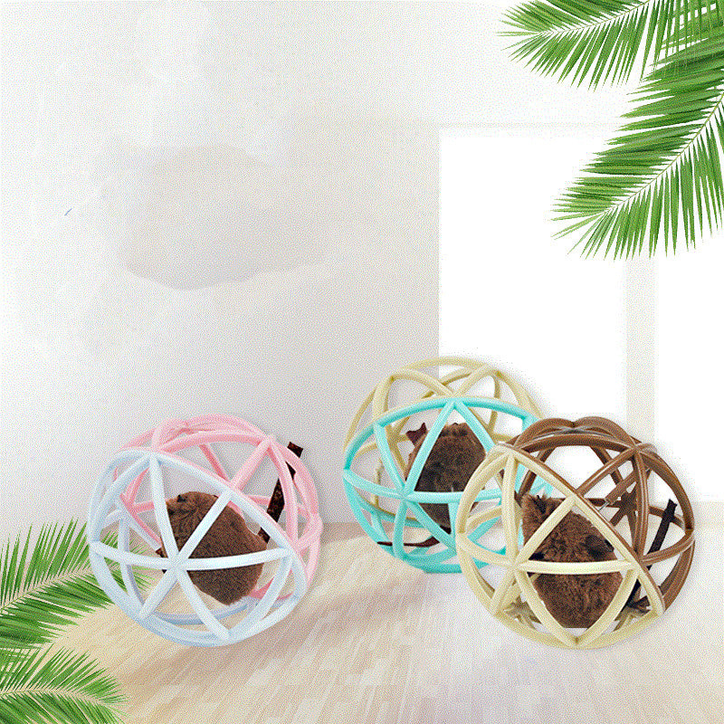 Pet Vocalizing Cat Toy Ball Cage