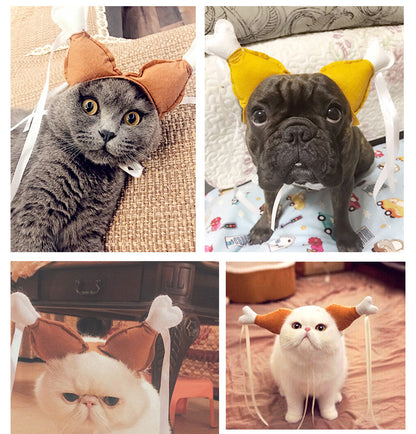 Pet Funny Chicken Leg Concave Shape Cat Dog Funny Headdress