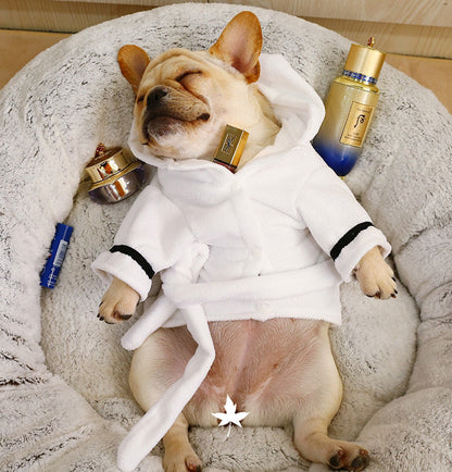 Pet Hooded Bathrobe White Coral Casual