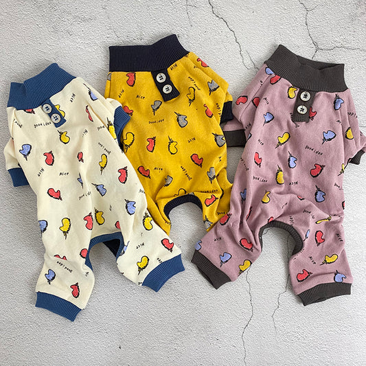 Pug fighting four-legged clothes cartoon pure cotton dog