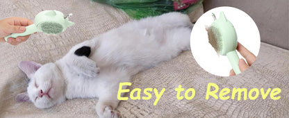 Cat Brush Toy 5-in-1 Interactive Cat Toys Retractable Cat-Teasing Wand Pet Grooming Self Cleaning Brush  Light Up Cat Toy With Five Light Patterns