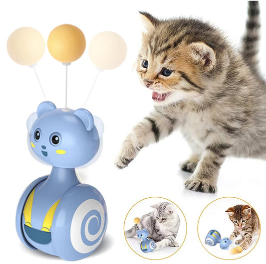 Cat Interactive Feather Toys Pet Bumbler Funny Toy Interactive Cats Toys Cat Rolling Teaser Feather Wand Toys...