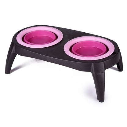 Pet Feeder Tpr Dog Bowl Folding Double Bowl