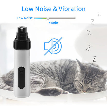 Electric Dog Nail Clippers Grinders Rechargeable USB Charging Pet Quiet Cat Paws Nail Grooming Trimmer Tools