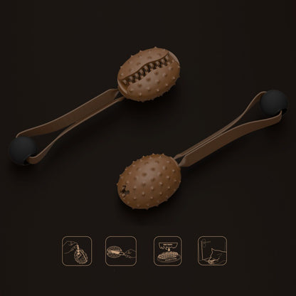 Coffee Bean Toy For Pets Tooth Cleaning Ball Leaks Rope Knot Slow Eating Tpr Dog Bite