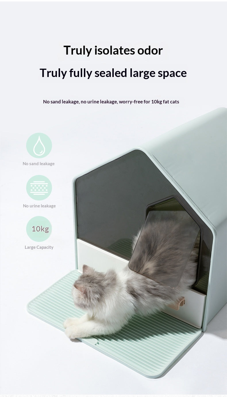 Drawer-style Fully Enclosed Cat Litter Box