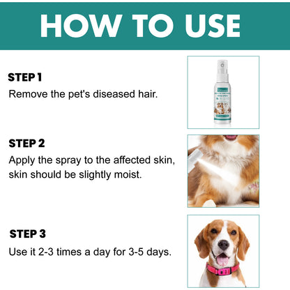 Yegbong Pet Cat And Dog Spray To Remove Mites, Relieve Skin Mites, Clean And Care For Pets, Anti-Itch Spray
