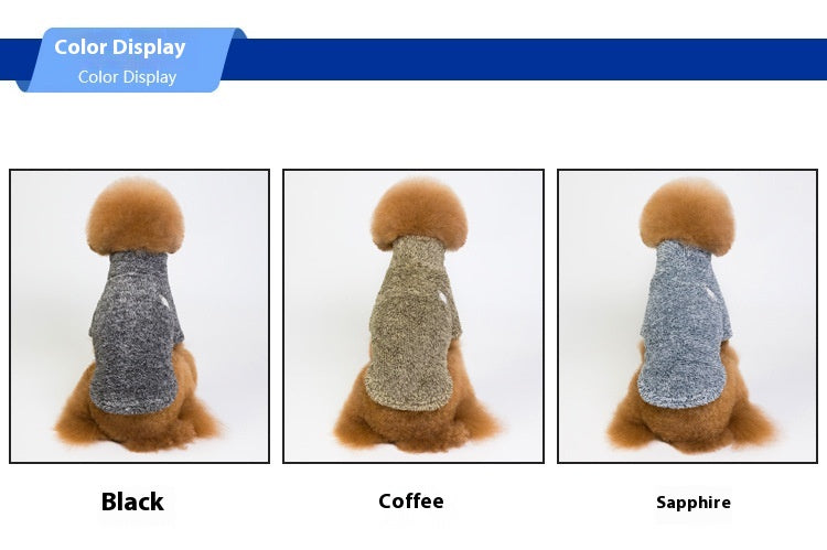 High Collar Coral Fleece Pet Clothes Warm Thick Poodle Fluffy Jacket