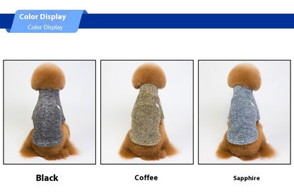 High Collar Coral Fleece Pet Clothes Warm Thick Poodle Fluffy Jacket