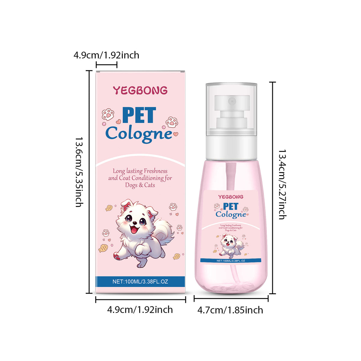 Cross-Border Yegbong Pet Deodorizing Spray Daily Gentle Cleaning Odor Removal Air Freshening Portable Spray