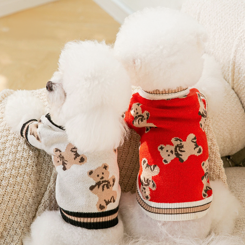 Dog Sweaters Are Cute Bear Pattern Dog Clothes for Puppies, Warm Dog Coats for Winter, Chihuahua Dog Clothing, and...