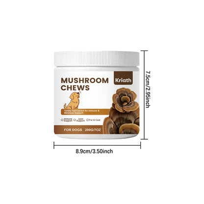 Kriath Mushroom Chewable Tablets For Dogs - Mild Formula For Daily Care And Nutritional Balance For Dogs