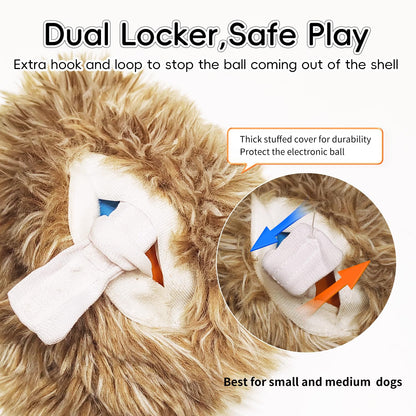 Interactive Dog Toys, Moving Squeaky Plush Dog Toy-Hedgehog Gentle Average Chewer,Bounce  Vibration  Sound,Touch-activated,Washable Plush Cover,Type-C Rechargable