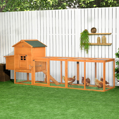 Extra Large Run Included Chicken Coop with Removable Tray Orange