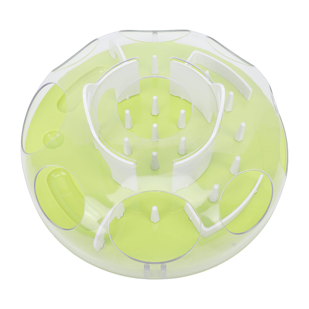 Interactive Cat Puzzle Feeder Funny Cat Puzzle Food Dispenser Enrichment Toy For Pets Play And Exercise Green