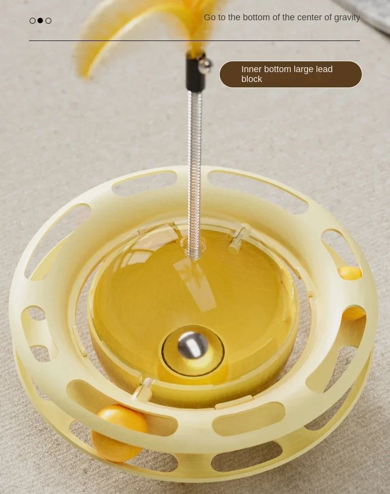 Funny Cat Educational Toy Cat UFO Tumbler Turntable Self-entertainment To Boredom With Feather Amusement Board