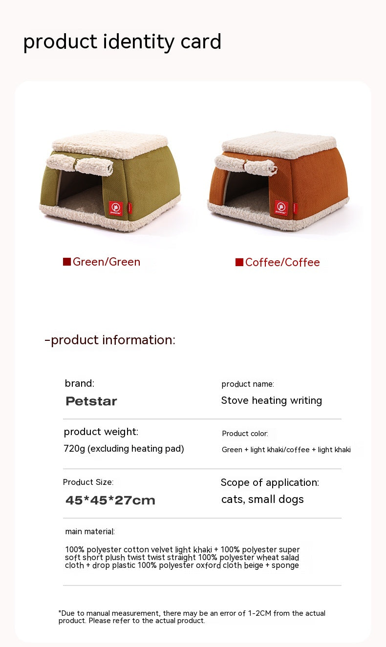Winter Thermal Electric Heating Cat House Heating Puppy Kittens Closed House