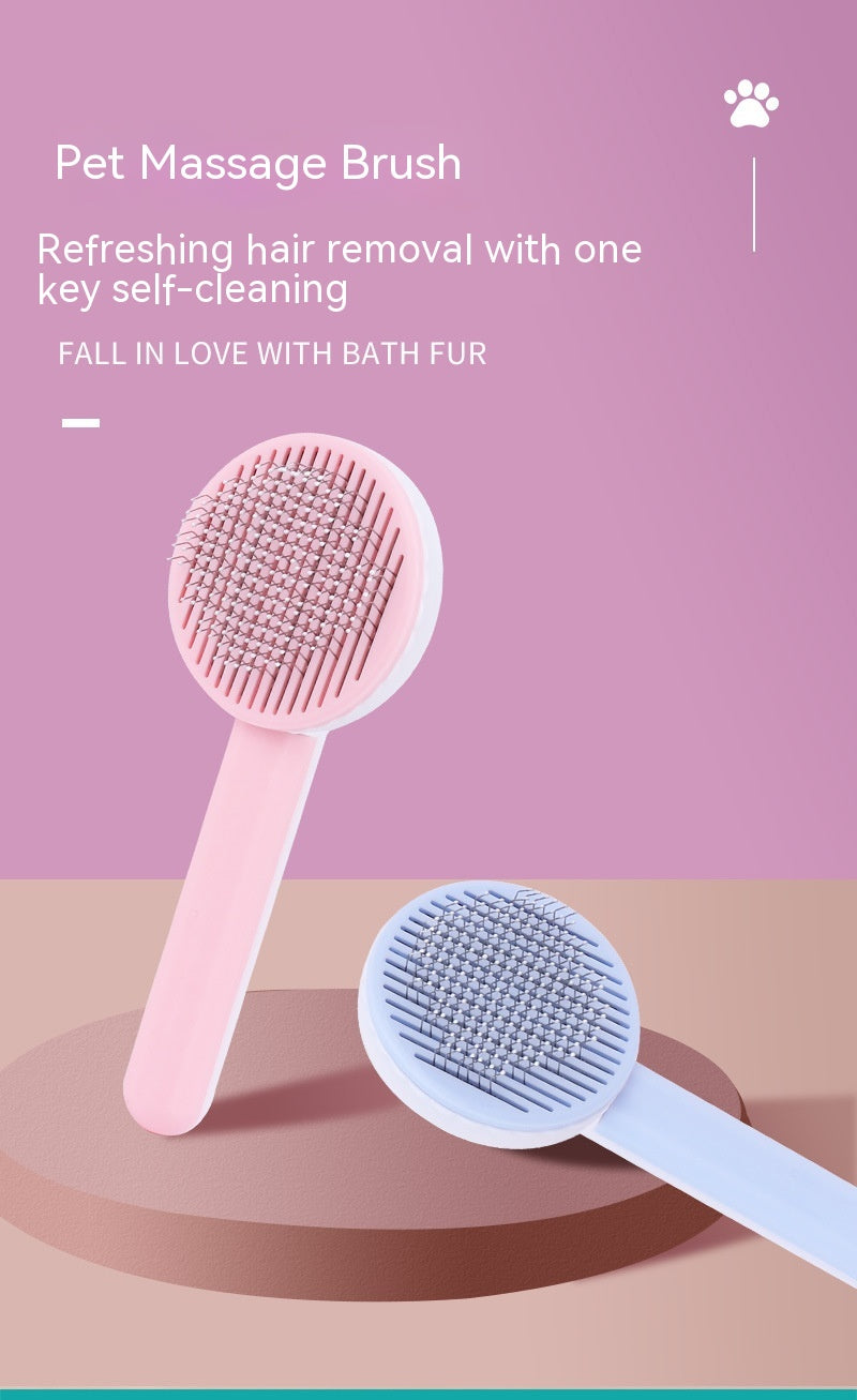 Round Head Self-cleaning Massage Pet Comb