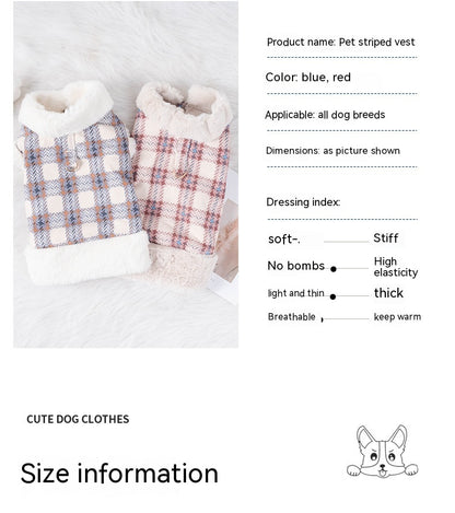 Autumn Winter Thermal Velvet Thick Rabbit Fur Plaid Clothing