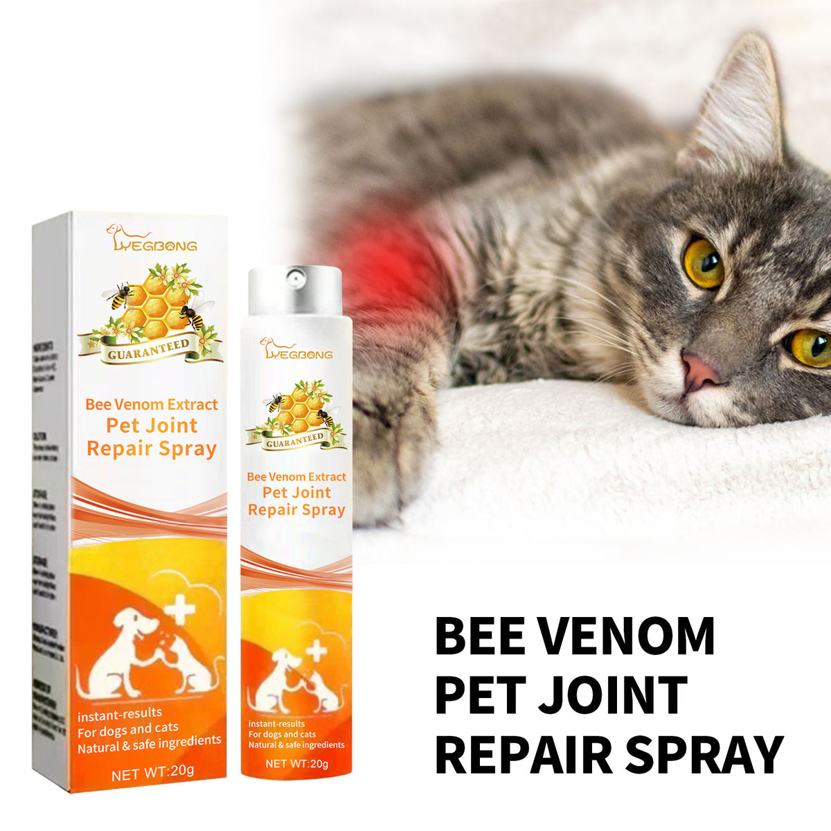 Pet Joint Repair Spray Care With Bee Venom Extract For Arthritis Discomfort Pain Swelling Relief For Cats And Dogs