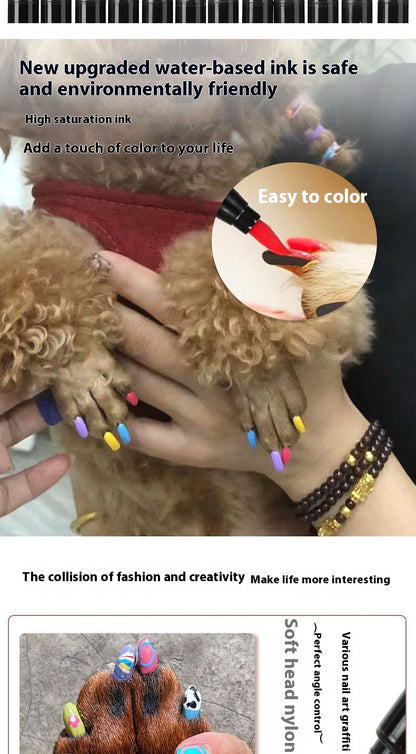 Beauty Paint Pen Graffiti Hook Line Three-in-one Soft Head Nail Brush
