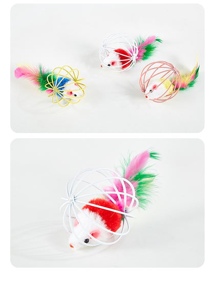 Cat Self-Hi Toy Cage Mouse Painted Lacquer Wire Nibbling Toy