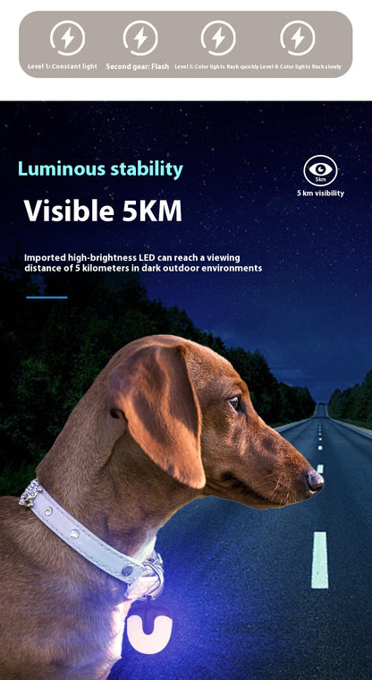 Double-sided U-shaped Strawberry Pet LED Dog Walking Light