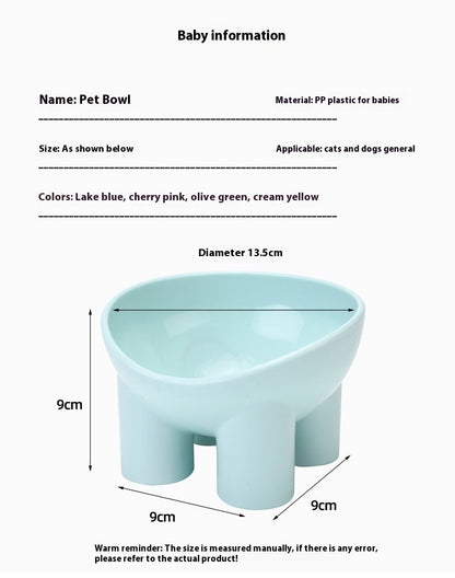Pet Bowl Cute Cat Basin Double Bowl Neck Protection High Leg Anti-tumble