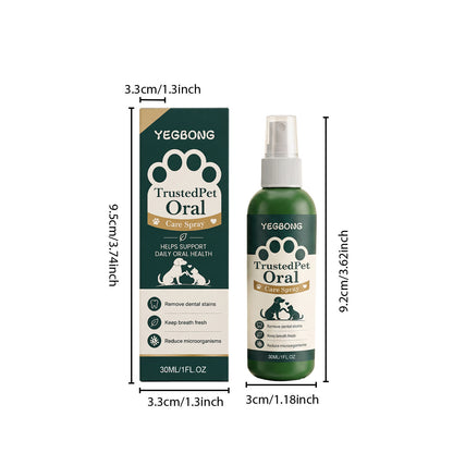 Yegbong Pet Oral Spray For Cats And Dogs Oral Cleaning, Removes Tartar And Stains, Eliminates Odor, Minty Breath Freshener