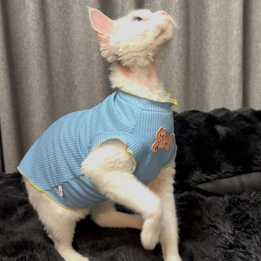 Sphynx Cat Summer Stretchy Sleeveless Shirt for Hairless Cats