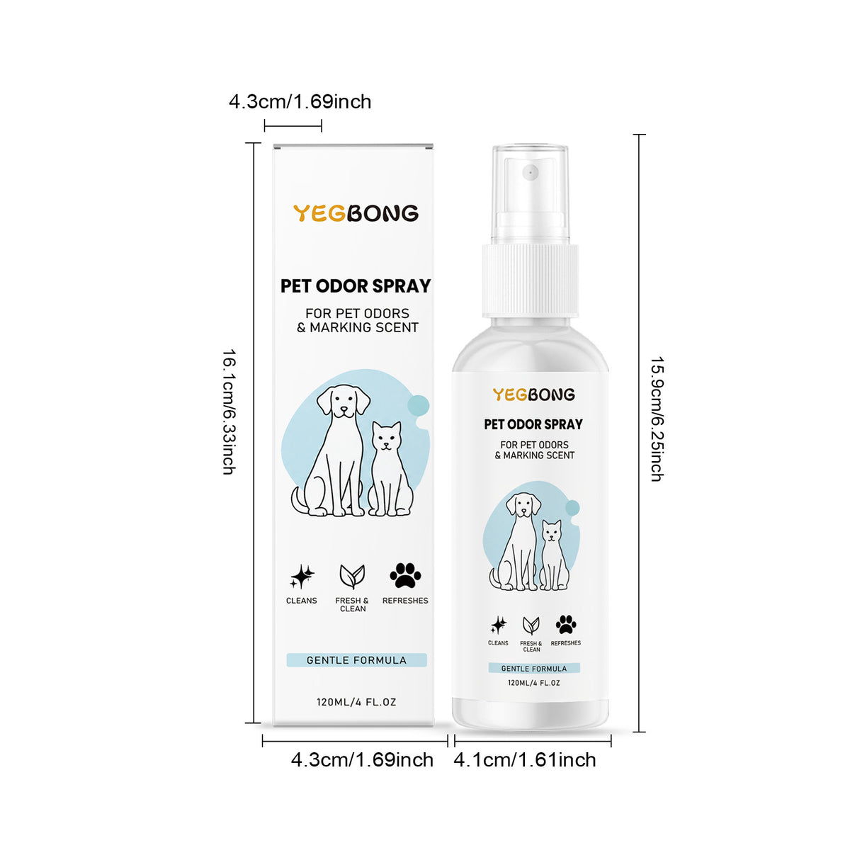 Yegbong Pet Deodorizing Spray Has A Gentle And Comfortable Formula For Convenient Daily Cleaning, Freshens The Air, And Is Gentle On Pets