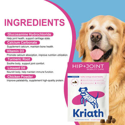 Kriath Chewable Tablets For Dogs, Gentle Care For The Dog's Body, Daily Nutritional Supplement Suitable For All Dog Breeds